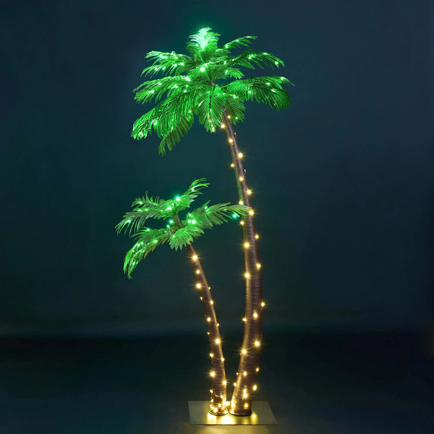 Gorgeous Artificial Lighted Palm Tree 4Ft&6Ft Office Decor, 184Led For Outside Patio Home Party G... | Wayfair North America