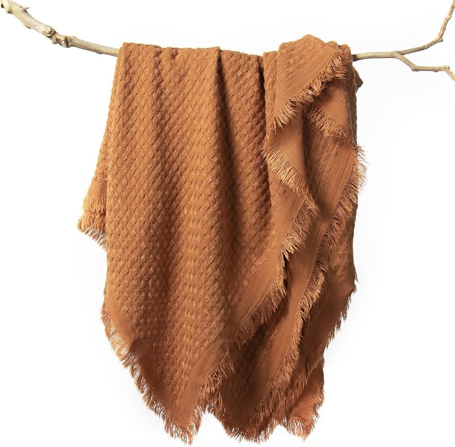 lifein Boho Throw Blanket for Couch-Soft Farmhouse Throw Blanket,Cozy Waffle Knit Throw Blanket,S... | Amazon (US)