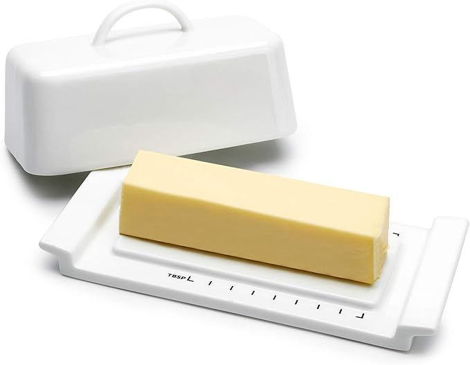 Sweese 319.101 Butter Dish with Lid, Butter Keeper with Handle - TBSP Markings, for East and West... | Amazon (US)