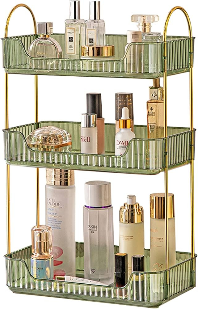 Bathroom Counter Organizer Countertop Storage, Cosmetics Skincare Shelf Organizer, Makeup Organiz... | Amazon (US)