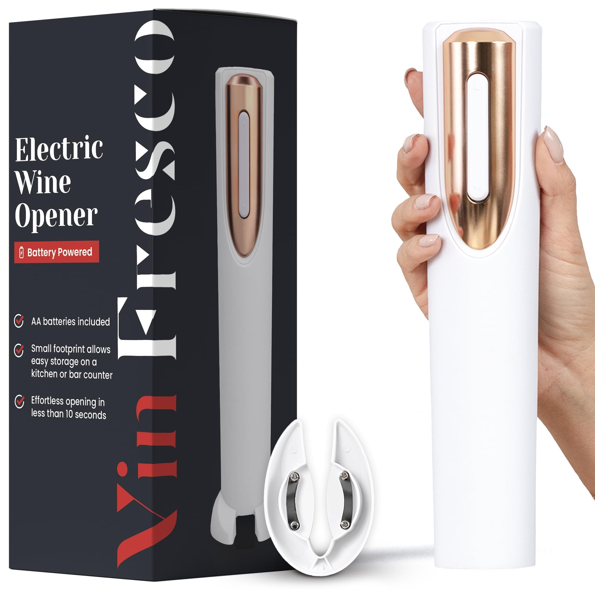 Electric Wine Opener Battery Operated with Stand and Built-in Foil Cutter - Automatic Wine Opener... | Amazon (US)