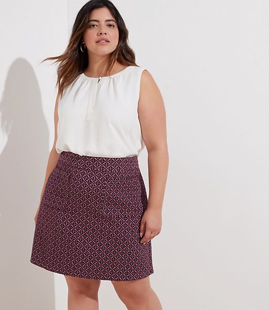 LOFT Plus Diamond Jacquard Knit Pocket Skirt | LOFT