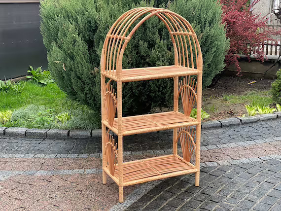 Wicker Shelf Storage Shelf Bookshelf Plant Shelf Rattan | Etsy | Etsy (US)