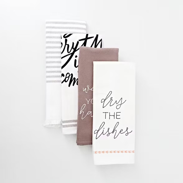 4ct Dish Towels 'Dry the Dishes' - Bullseye's Playground™ | Target