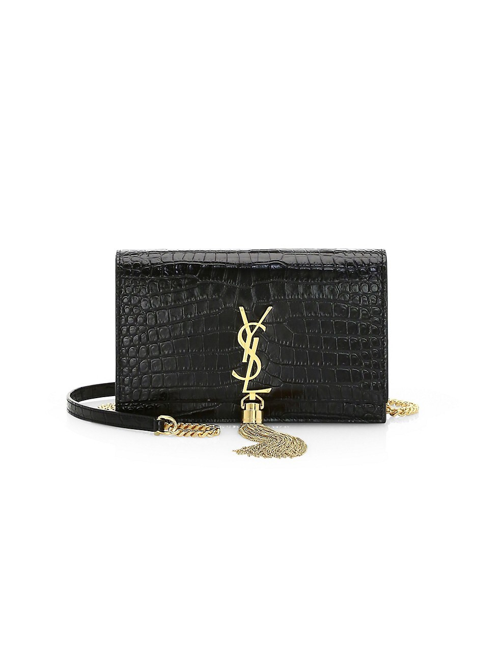 Kate Tassel Croc-Embossed Leather Shoulder Bag | Saks Fifth Avenue