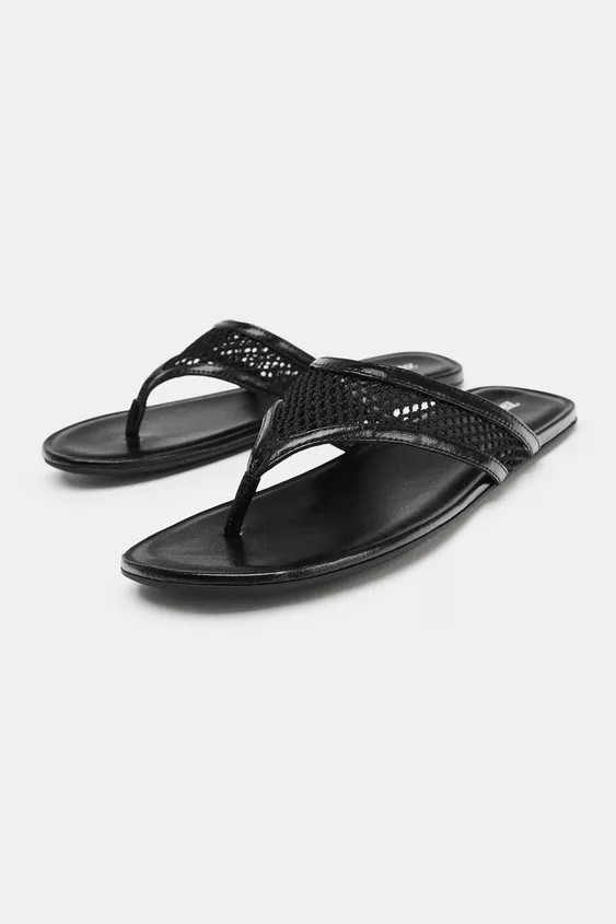 FLAT MESH SANDALS | Zara US