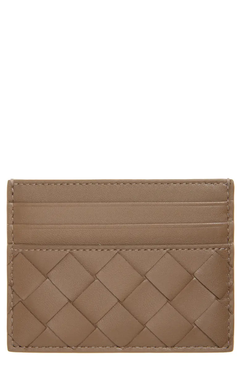Intrecciato Leather Card Case | Nordstrom