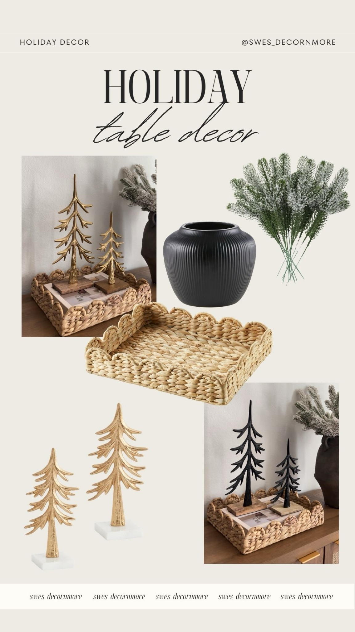 Holiday table decor. These decorative trees and scallop detail tray are perfect for the holidays. 

#LTKHoliday #LTKSeasonal #LTKStyleTip