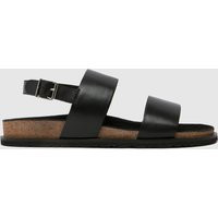 schuh Sol Leather Footbed Sandals in Black | Schuh