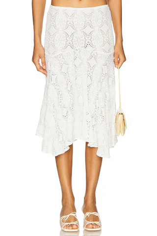 With Jean Maeve Midi Skirt in White from Revolve.com | Revolve Clothing (Global)