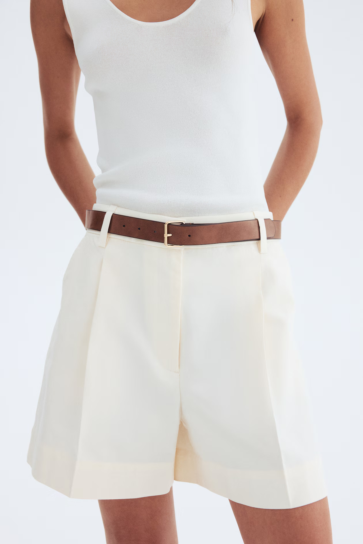 Belted twill shorts | H&M (UK, MY, IN, SG, PH, TW, HK)