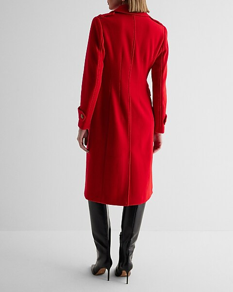 Faux Wool Novelty Button Fitted Coat | Express