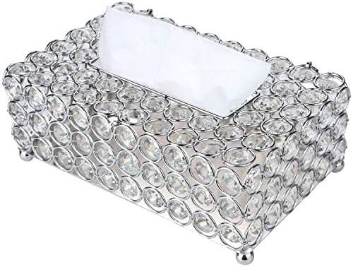 VoiceFly Rectangular Crystal Tissue Box Cover, Decorative Tissue Box Cover Tissue Holder, Crystal... | Amazon (US)