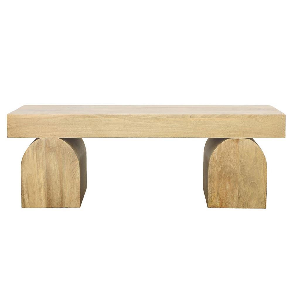 Simon Modern Classic Light Brown Mango Wood Rectangular Coffee Table | Kathy Kuo Home