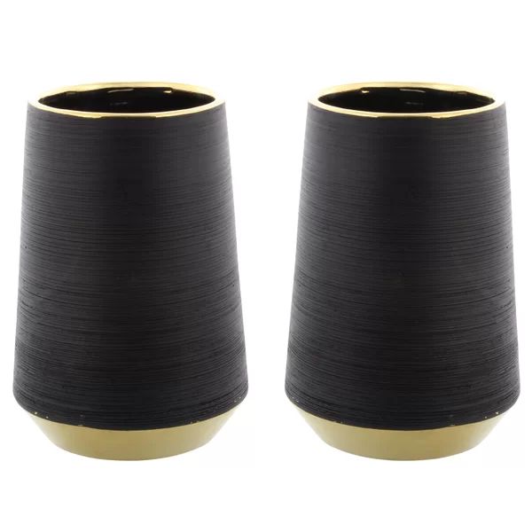 Modern Cylindrical Ceramic Table Vase (Set of 2) | Wayfair North America