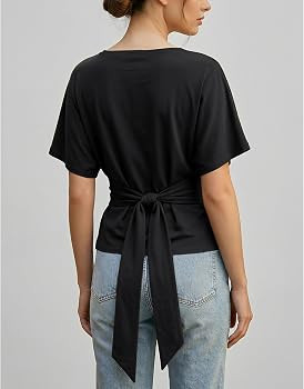 SeeLuNa Women Cinched Waist Shirts Stretchy Dolman Sleeve Boat Neck Knit Top Trendy Streetwear Ou... | Amazon (US)