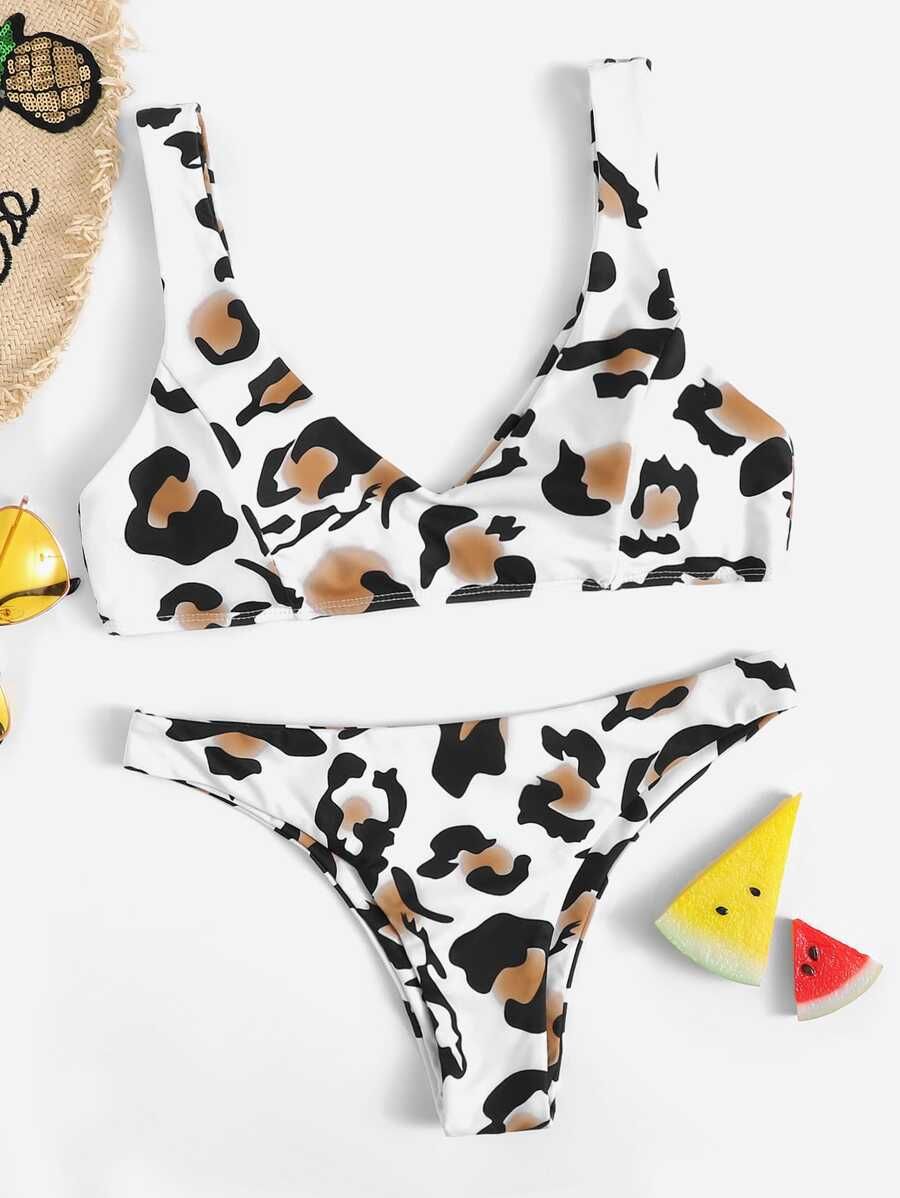 Random Leopard Print Bikini Set | SHEIN