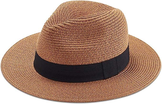 Sowift Beach Hats for Women, Summer Straw Hats Wide Brim Panama Hats with UV UPF 50+ Protection f... | Amazon (US)