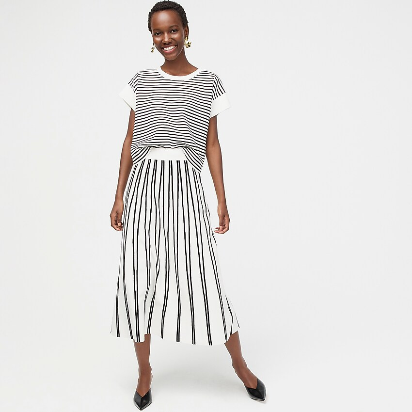 Pull-on flare sweater skirt in textured stripe | J. Crew US