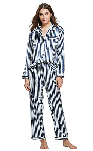 TONY AND CANDICE Women's Classic Satin Pajama Set Sleepwear Loungewear | Amazon (US)