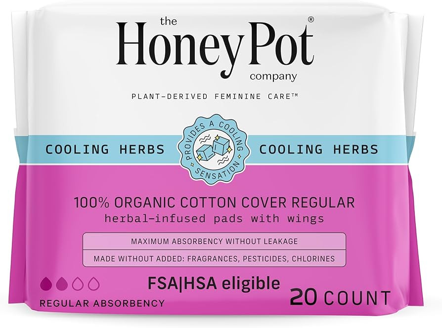 The Honey Pot Company - Herbal Pads for Women - Regular Flow w/Wings - Infused w/Essential Oils f... | Amazon (US)