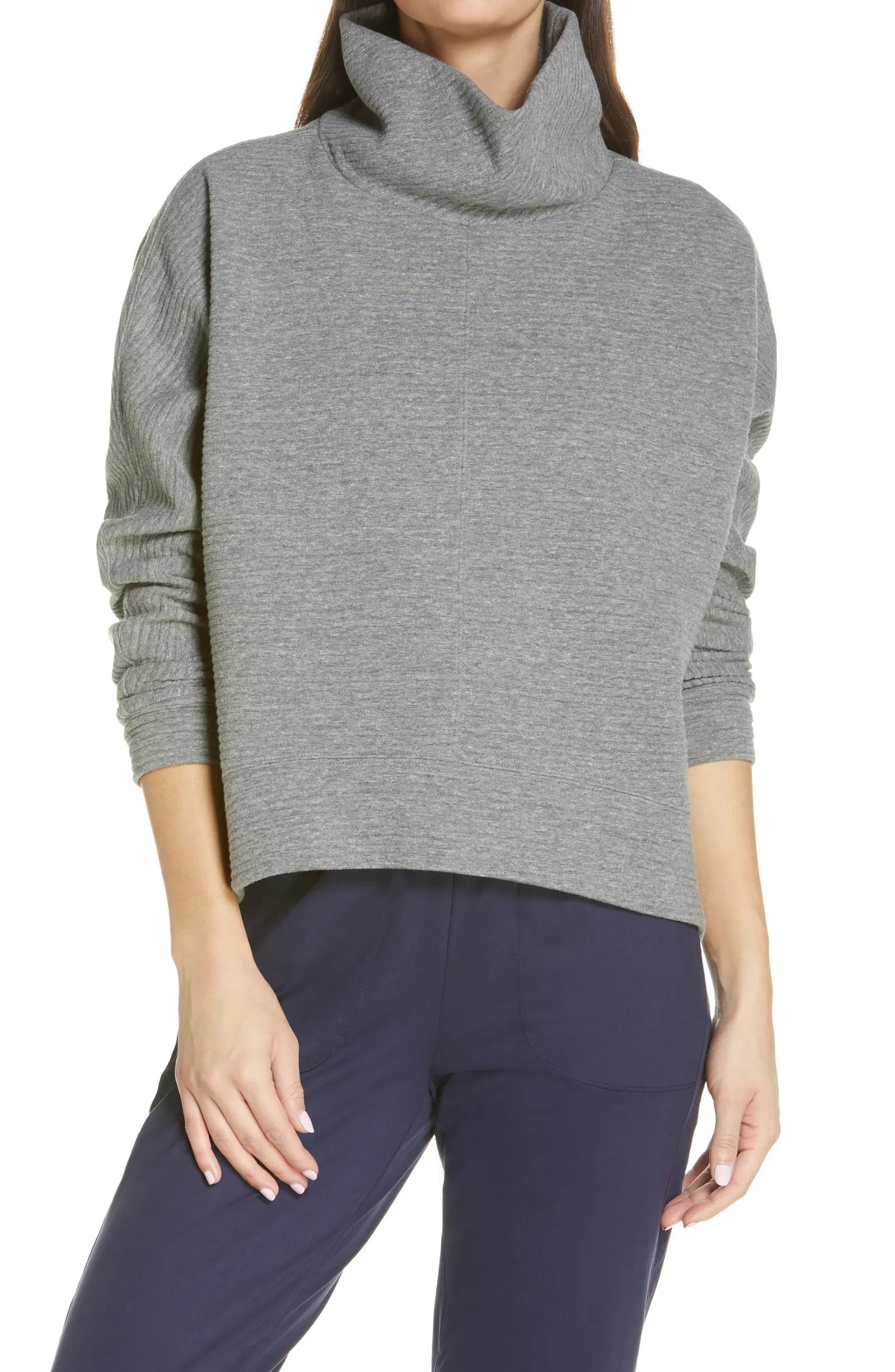 Zella Carey Ridge Funnel Neck Pullover | Nordstrom | Nordstrom