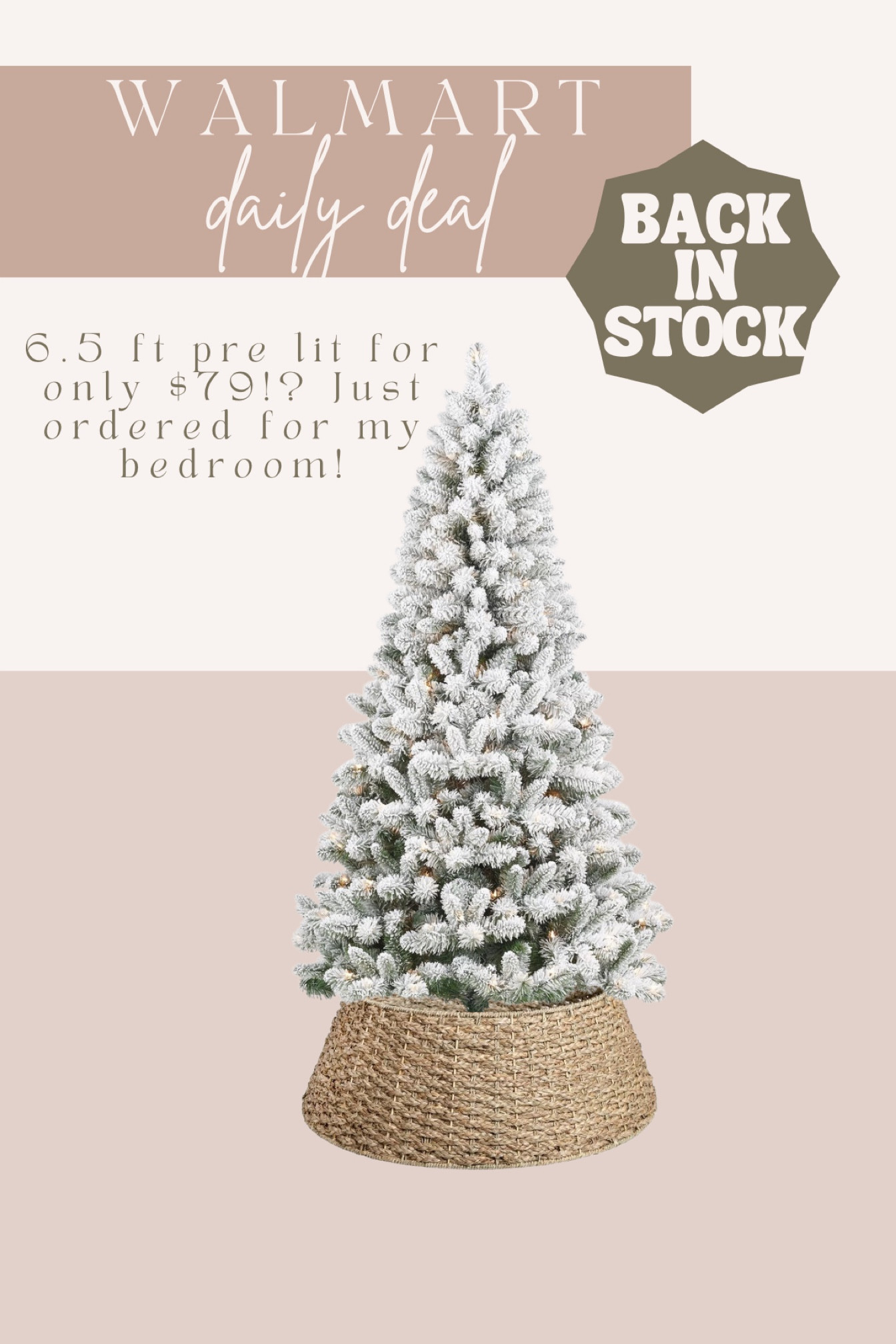 Can’t believe this flocked tree is only $79! Such a great deal at Walmart!
Christmas tree
Holiday decor
Flocked tree

#LTKSeasonal #LTKHoliday #LTKsalealert