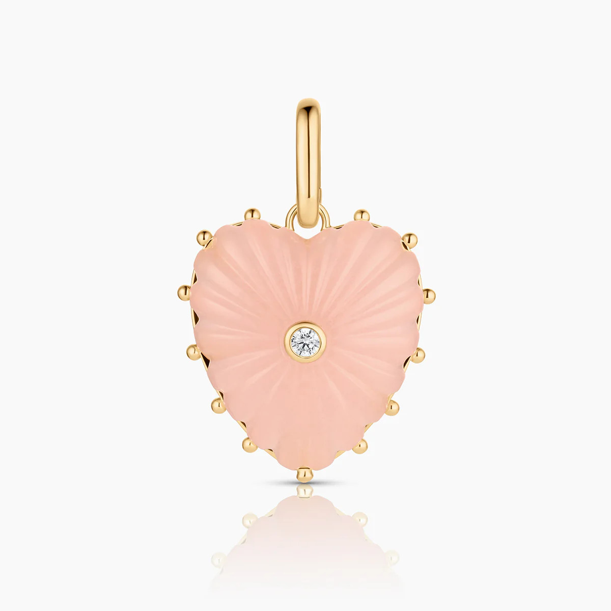 Malene Pink Jade Heart Clip | Thatch