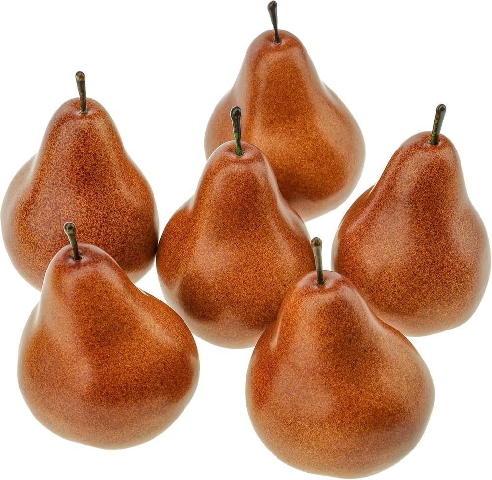 6pcs Artificial Fruit Realistic Fake Brown Pear Artificial Fake Fruit Lifelike Home Kitchen Cabin... | Amazon (US)