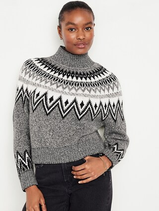 Mock-Neck Cropped Sweater for Women | Old Navy (US)