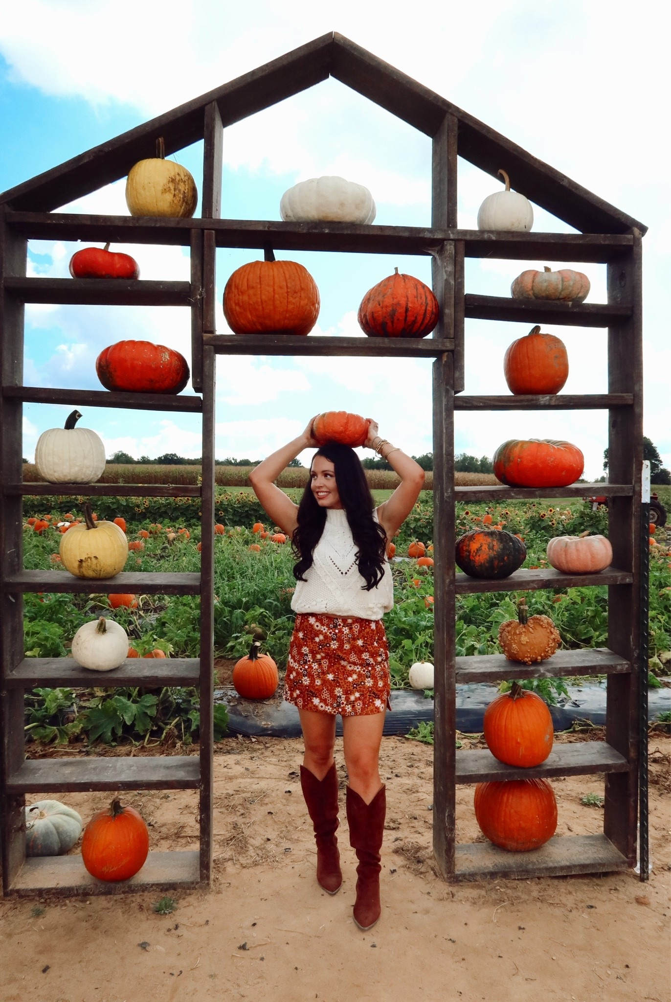 Amazon mock neck sweater tank (medium), Amazon skort (love the built in shorts!) (medium), Amazon western chocolate brown boots and purse— a pumpkin patch look

#LTKSaleAlert #LTKootd