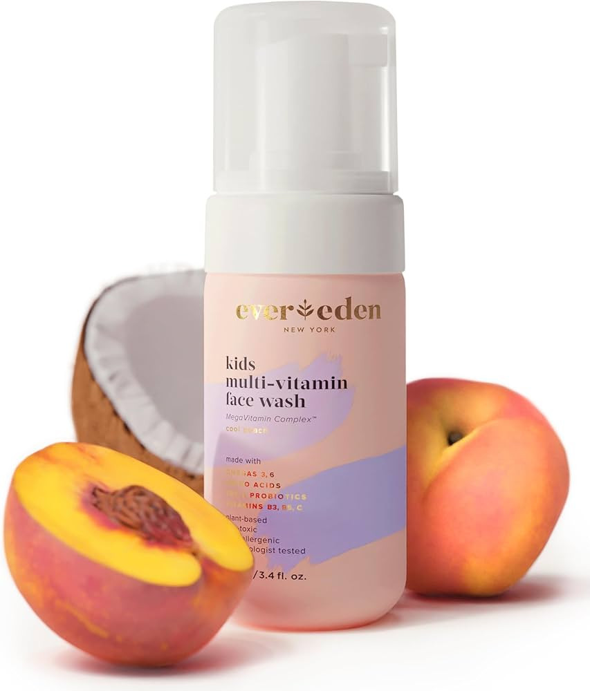 Evereden Kids Face Wash: Cool Peach, 3.4 fl oz. | Plant Based and Natural Kids Skin Care | Non-to... | Amazon (US)