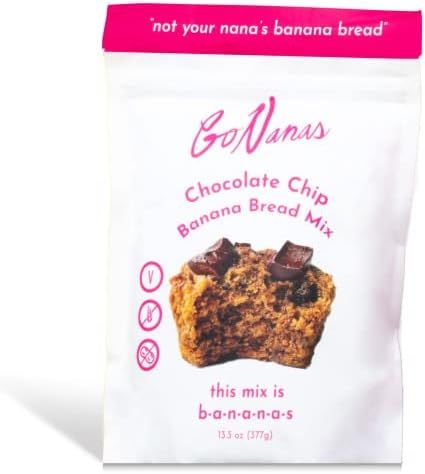 GoNanas Chocolate Chip Banana Bread Mix, Vegan, Gluten Free Healthy Snacks. Oat Flour Banana Brea... | Amazon (US)