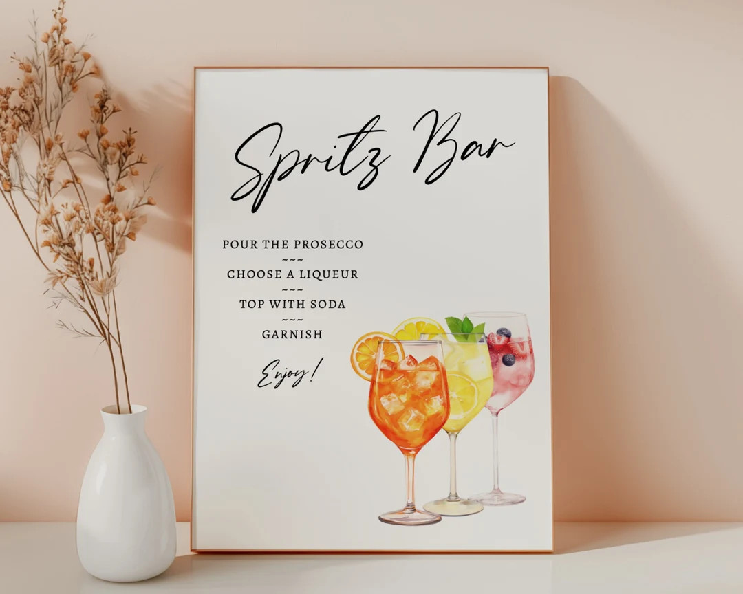 EDITABLE Spritz Bar Sign Template, 0042AA - Etsy | Etsy (US)