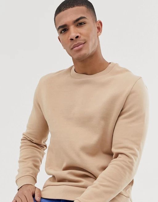 ASOS DESIGN sweatshirt in beige | ASOS US