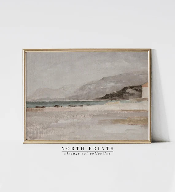 Vintage Italy Costal Landscape Painting  Tonal Muted Art | Etsy | Etsy (US)