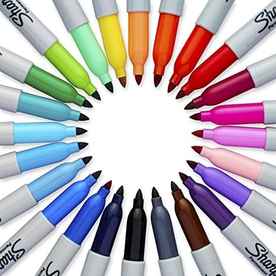 Sharpie 1927350 Electro Pop Permanent Markers, Fine Point, Assorted Colors, 24 Count | Amazon (US)