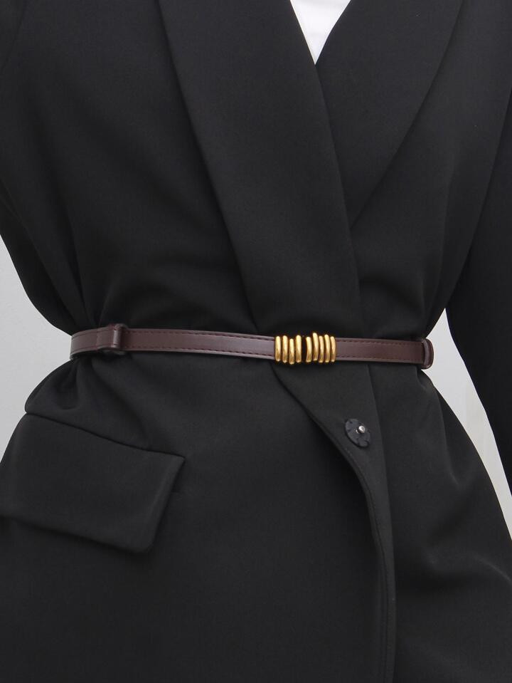 Elegant Adjustable Skinny Waist Belt For Women, Versatile Dressy Accessory For Sundress, Matte Ae... | SHEIN