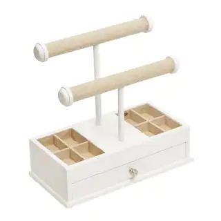 Ivy White Wooden Jewelry Box | The Home Depot