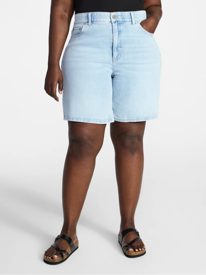 Terra & Sky Women's Plus Size Bermuda Shorts, 9" Inseam, Sizes 16W-26W | Walmart (US)