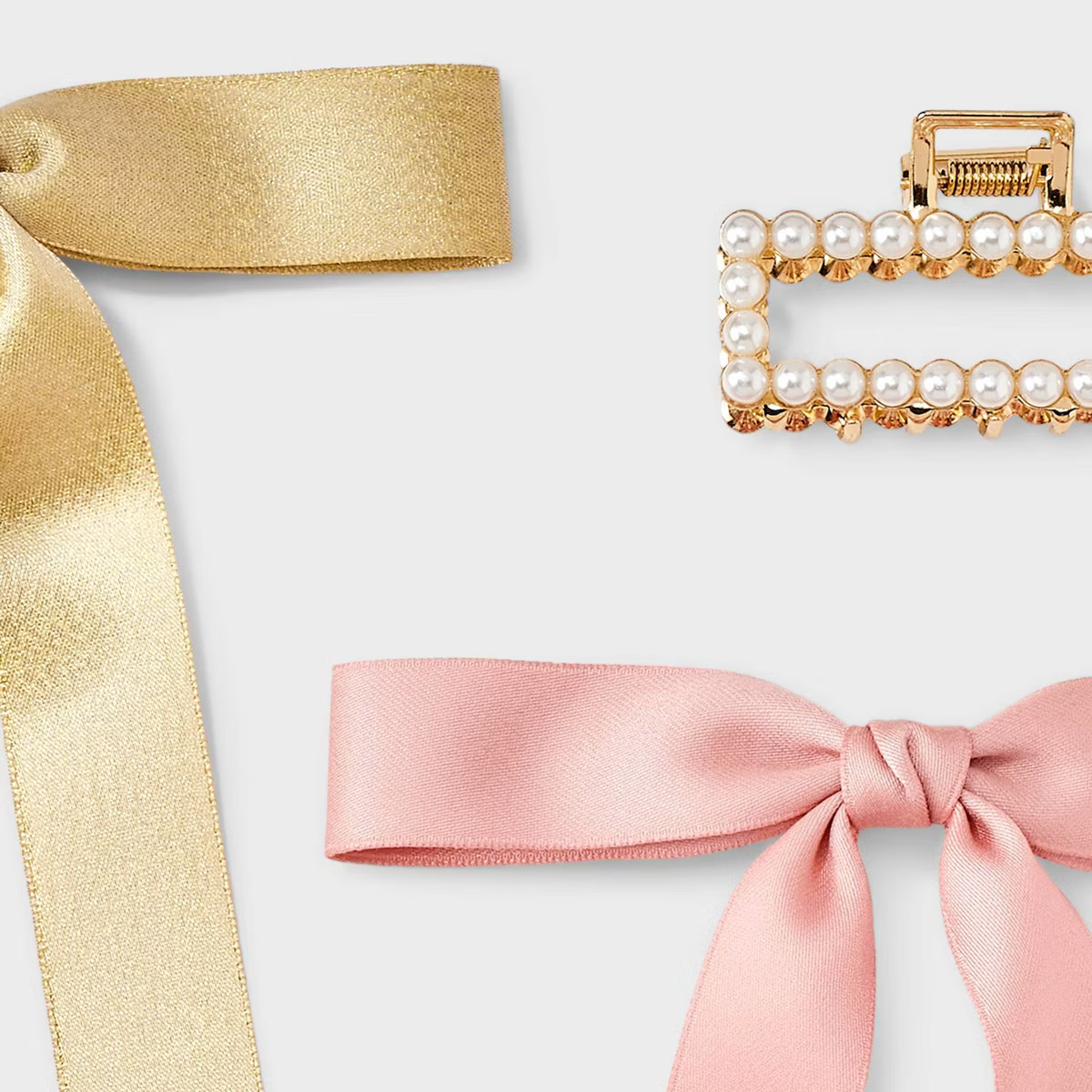 Claw Hair Clip and Bow Set 3 pk - A New Day™ Pink | Target