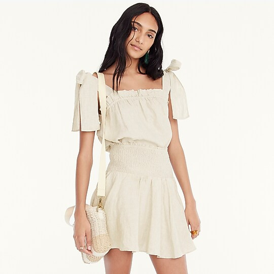 Tie-shoulder linen tank | J. Crew US