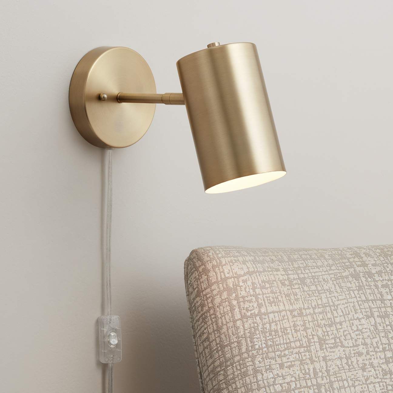 Carla Polished Brass Down-Light Plug-In Wall Lamp | Lamps Plus