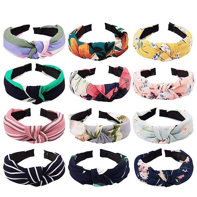 Knot Headband Wide Knotted Headbands for Women 12 Pack Head Bands Women Hair Knotted Headband for... | Amazon (US)