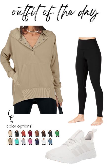 New Mom Amazon Haul 🤍 black slimming yoga pants, v neck oversized beige sweater, and adidas white sneakers! The pullover comes in multiple colors. The perfect fit for a busy mom! 🫶🏼

#firsttimemom 
#newmomfashionnursing
#newmomfashionfall
#newmomfashionideas
#firsttimemommusthaves

#LTKstyletip #LTKGiftGuide #LTKfindsunder50
