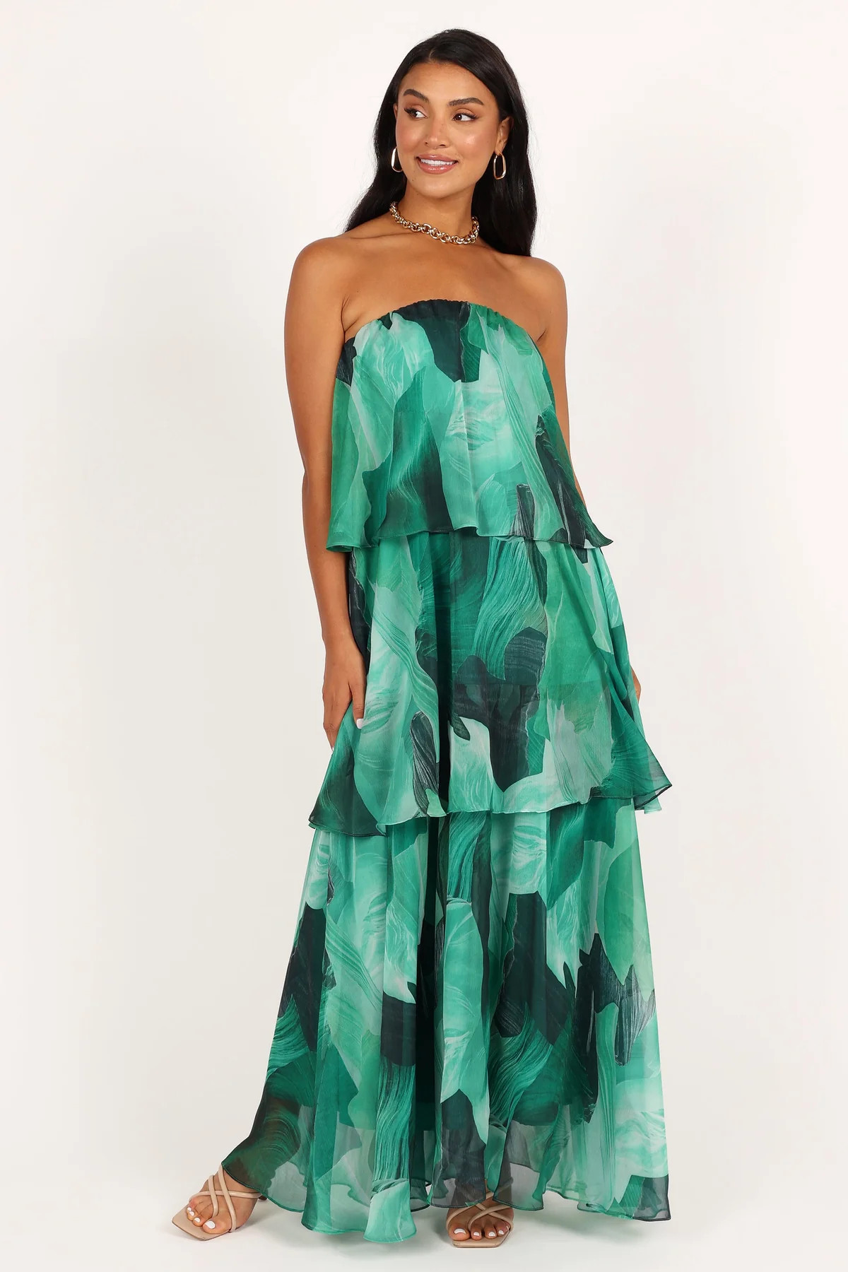 Bloom Strapless Maxi Dress - Green Floral | Petal & Pup (US)