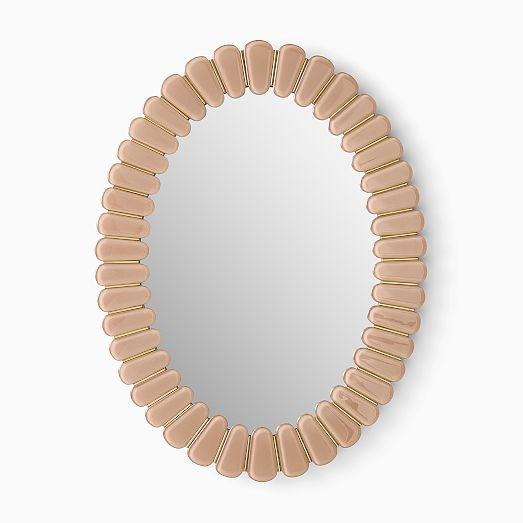 Pierce &amp; Ward Faceted Oval Wall Mirror | West Elm (US)