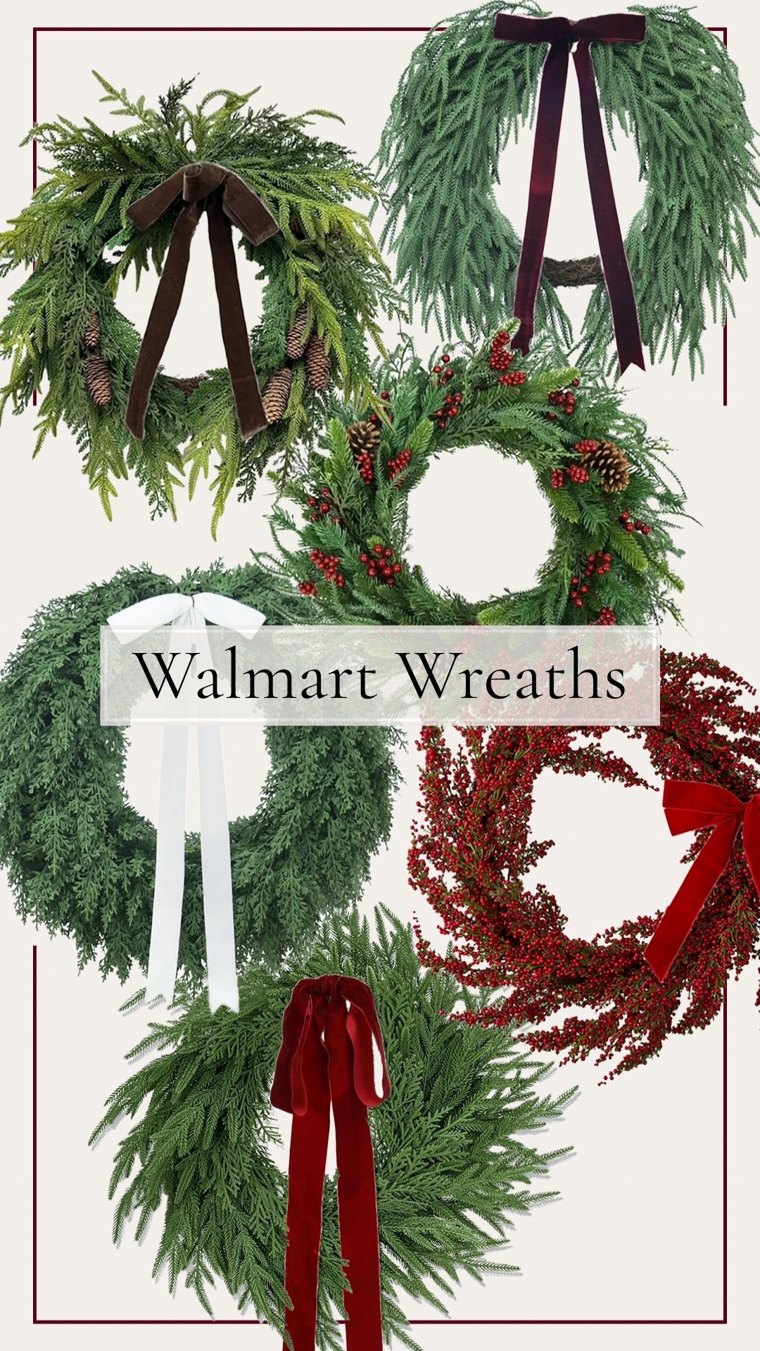 Walmart wreaths I’d use in my home. I’m a sucker for Norfolk so I tend to use that style garland but these are all beautiful!

#LTKHome