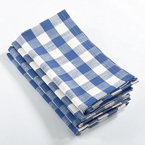Fennco Styles Gingham Plaid Cotton Napkins - 6 Colors - Set of 4 (French Blue) | Walmart (US)