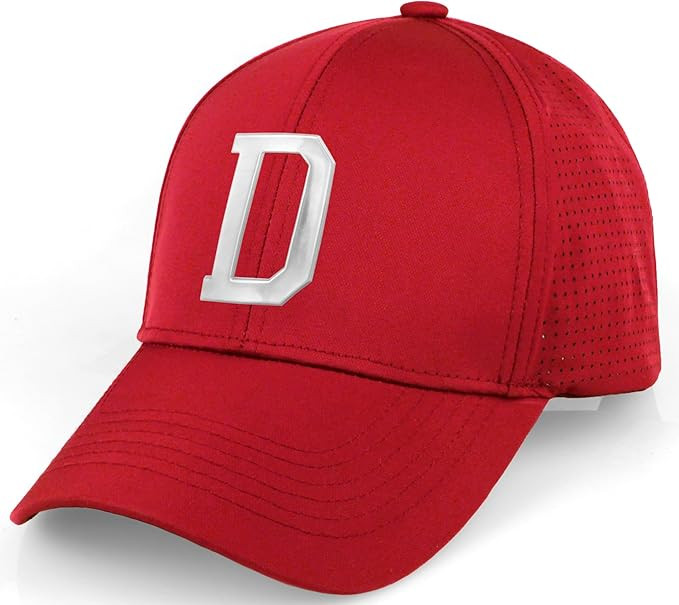Daxton Performance Cool Tech Baseball Hat Alphabet Initial with Silver Letters | Amazon (US)